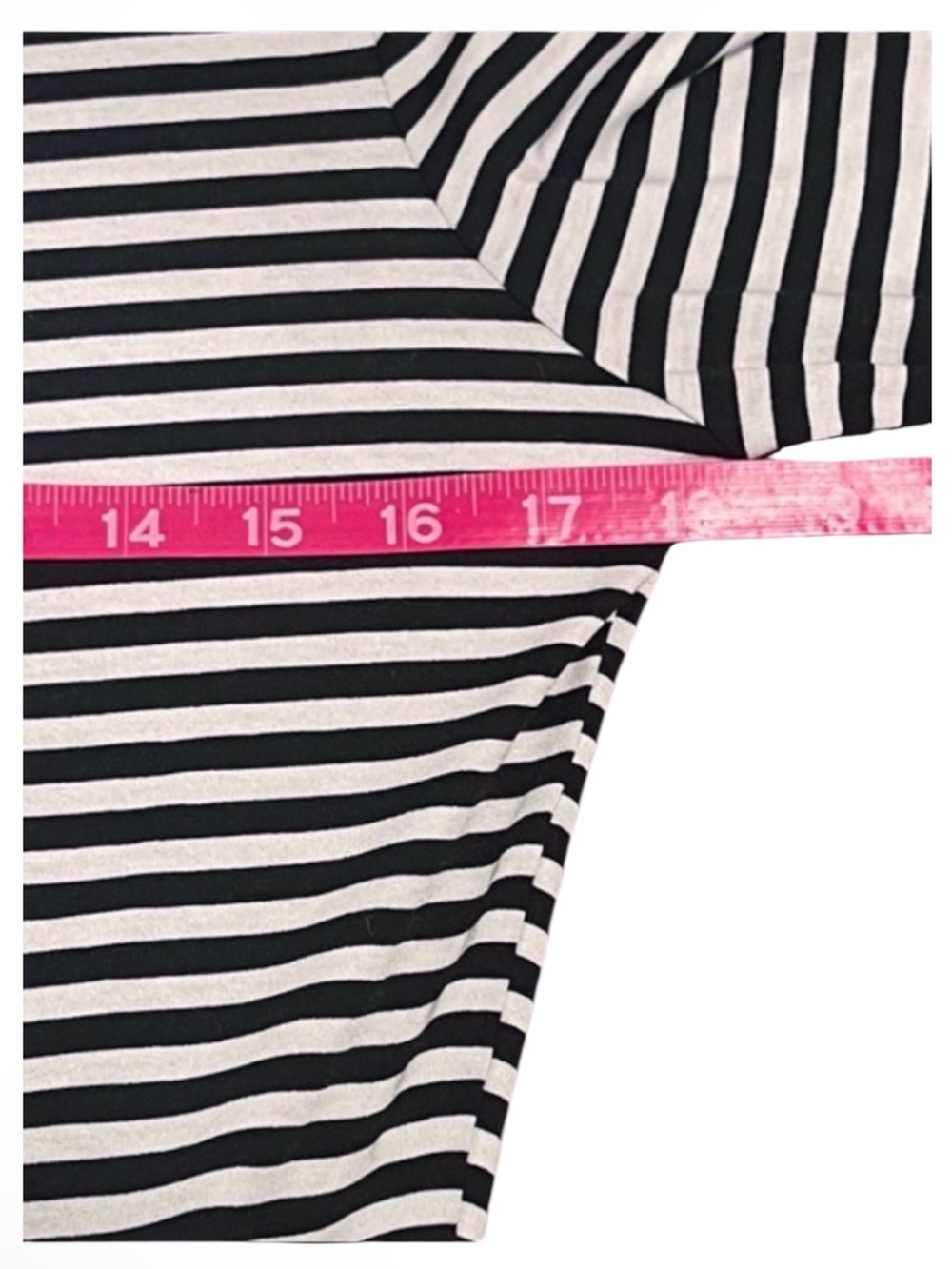 LuLaRoe Georgia Dress Large Black White Striped Tiered Swing NWT - Picture 3 of 6